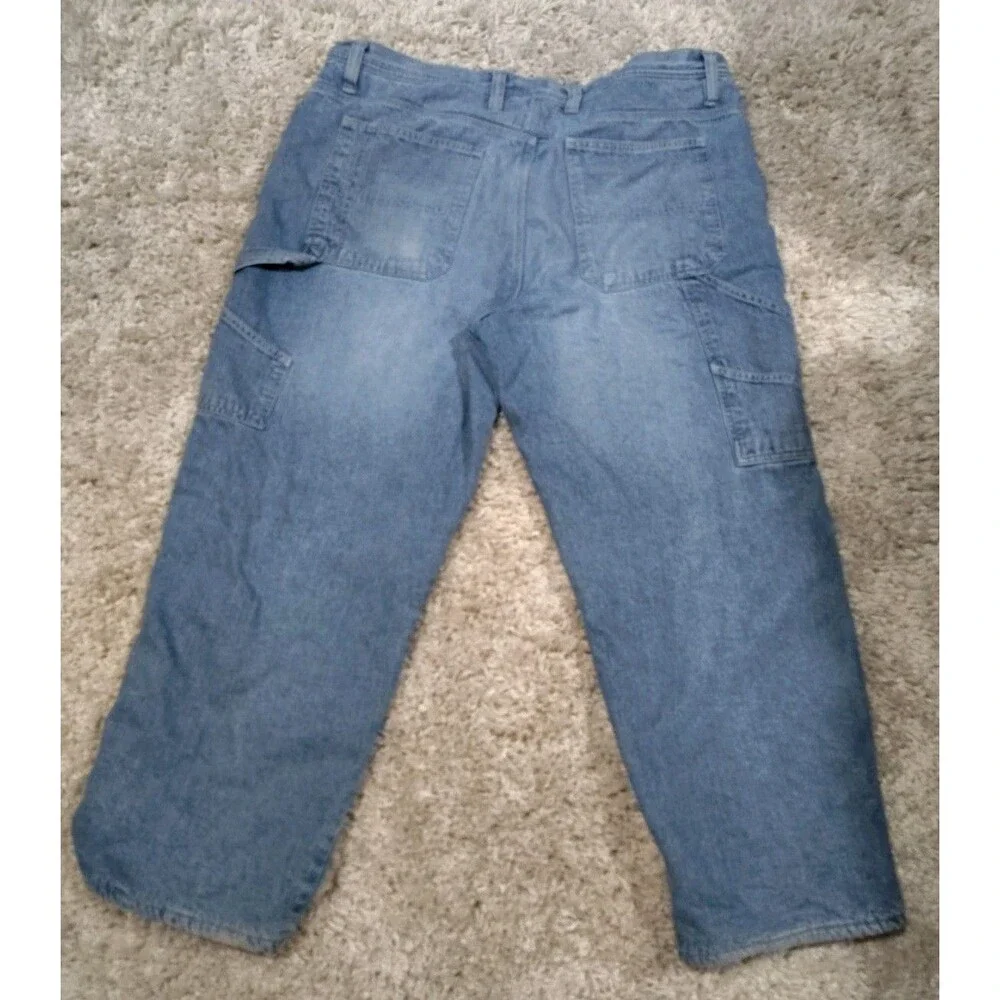 Vintage Faded Glory Fleece Lined Carpenter Pants Men Size 42 x 30 Outdoors Farm - Picture 3 of 7